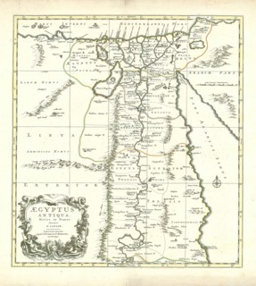 Map, Ægyptus Antiqua, divisa in Nomos, Nicolas Sanson (1600-1667), Copperplate print