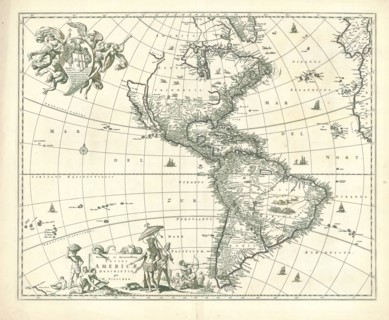 Map, Novissima et accuratissima totius Americæ descriptio, Nicolaes Jansz. Visscher (1649-1702),