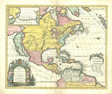 Map, Amerique Septentrionalis; carte d'un tres grand Pays entre le nouveau Mexique et la mer