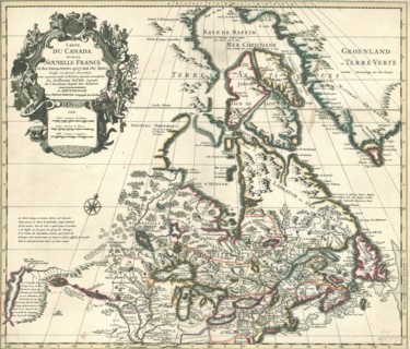 Map, Carte du Canada, Guillaume Delisle (1675-1726), Copperplate print