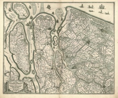 Map, Novissima Delflandiae, Schielandiae et circumiacentium insularum ut Voornae, Overflackeae,