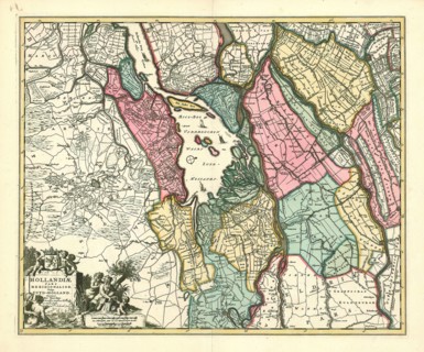 Map, Hollandiae pars meridionalior, vulgo Zuyd-Holland, Nicolaes Jansz. Visscher (1649-1702),
