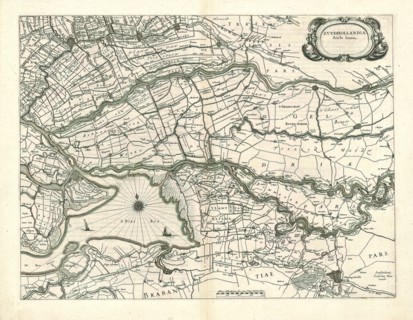Map, Zvydhollandia stricte sumta, Willem Jansz Blaeu (1571-1638), Copperplate print