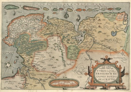 Map, Oost ende West Vrieslandts beschr?vinghe, Abraham Ortelius (1527-1598), Copperplate print