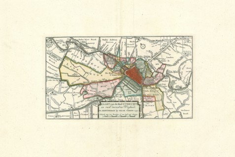 Map, Kaart van de stad Utrecht en van derzelver vryheid, Copperplate print