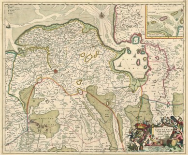 Map, Dominii Groningae nec non maximae partis Drentiae novissima delineatio, Nicolaes Jansz.