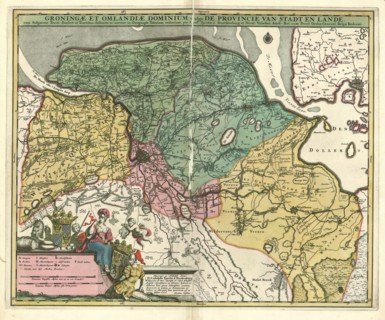 Map, Groningae et Omlandiae Dominium vulgo De Provincie van Stadt en Lande, cum subjacent. Territ.