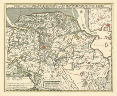 Map, Groningae et Omlandiae Dominium vulgo De Provincie van Stadt en Lande, cum subjacent: Territ.