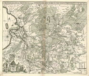 Map, Transisalania Provincia vulgo Over-Yssel, Nicolaas ten Have (fl. 1652), Copperplate print