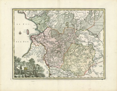 Map, Over-?sel, Copperplate print