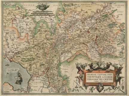 Map, Gelriae, Cliviae, finitimorvmqve locorvm verissima descriptio, Christiaen Sgrooten (c.