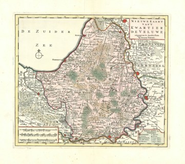 Map, Nieuwe kaart van 't Kwartier De Veluwe, Jacob Keyser (1710-1745 fl.), Copperplate print