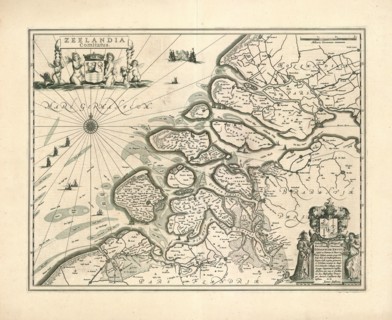 Map, Zeelandia Comitatus, Johannes Janssonius (1588-1664), Copperplate print