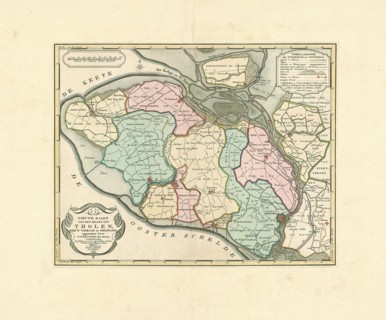 Map, Nieuwe kaart van het eiland van Tholen, Nieuw Vosmaar en Philipland, Willem Tiberius Hattinga