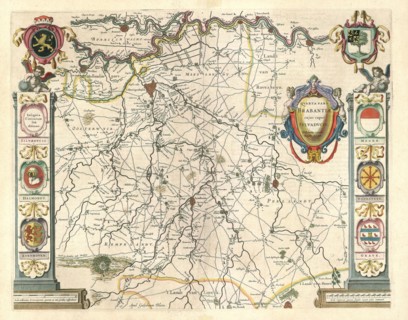 Map, Qvarta pars Brabantiae cujus caput Sylvadvcis, Willebordus vander Burght, Copperplate print