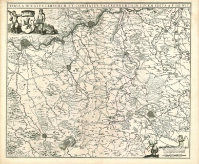 Map, Tabula ducatus Limburch. et comitatus Valckenburch., Frederick de Wit (1630-1706), Copperplate