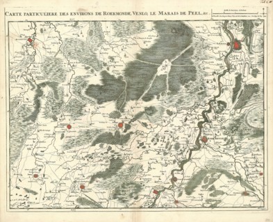 Map, Carte particuliere des environs de Roermonde, Venlo, le marais de Peel, &c., J. Harrewijn