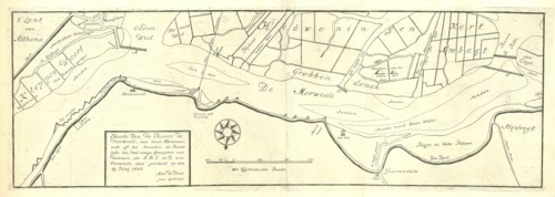 Map, Kaerte van de Riviere de Merwede, van boven Hardincxvelt af, tot beneden de Basse kille toe,