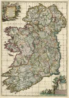 Map, Novissima ac prae caeteris aliis accuratissima Regni et Insulae Hiberniae delineatio, in qua