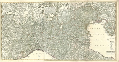 Map, Lombardia quae sedes belli in Italia est comprehendens respublicas Venetam et Genuensem