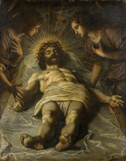The body of Christ is lamented by two angels, oil on canvas, 126.5 x 98.5 cm, unmarked, Jacopo