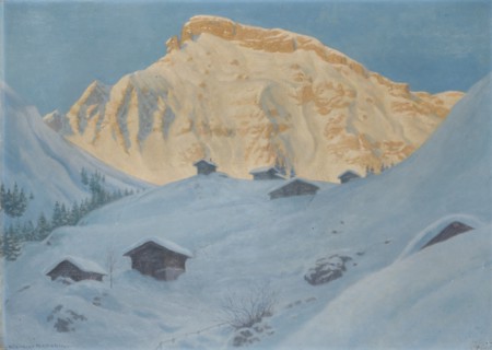 Mürrenberg, oil on board, 49 x 68 cm, signed lower left: RÉGNAULT SARASIN, Régnault Sarasin, Basel