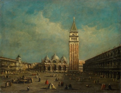 St. Mark's Square in Venice, oil on canvas, 71.5 x 92 cm, unmarked, Francesco Guardi, (Umkreis /