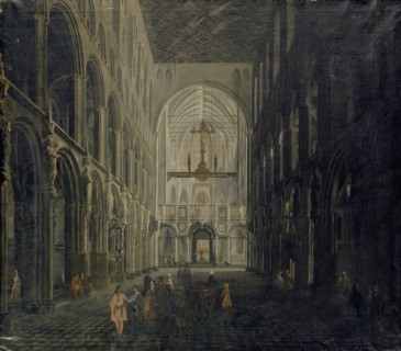 Interior of the Tournai Cathedral, 1671 (?), Oil on canvas, 111 x 125 cm, not specified., On the
