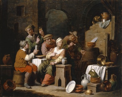 Carousing Peasants, oil on canvas, 81 x 100 cm, unmarked, David Ryckaert (III), Antwerpen?
