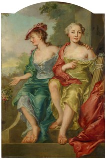 Double Portrait of Two Ladies as Shepherdesses (fragment), 1742, oil on canvas, 106 x 79 cm, signed
