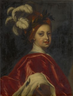 Portrait of a young man with feather beret, oil on canvas, 66 x 51 cm, unmarked, Johannes Kupeczky