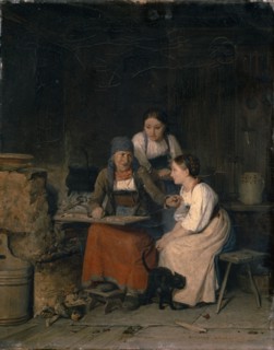 In the maple, 1844, oil on canvas, 40 x 32 cm, Signed and dated lower right: EDOUARD., GIRARDET, .,