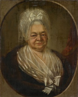 Portrait of Judith Iselin-Schardt, 1786, oil on canvas, 65 x 52 cm, signed and dated left above the