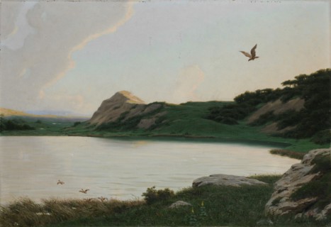 Le lac de Géronde, 1897, oil on canvas, 41.5 x 61.5 cm, signed and dated lower right: EV., VAN