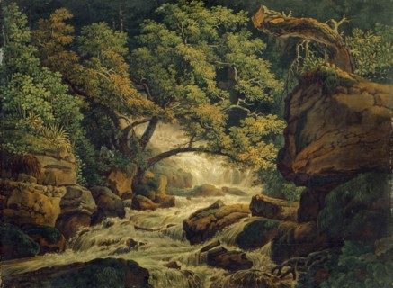 Cascade d'eau Chesant, 1805, oil on canvas, 34 x 46 cm, signed and dated lower left: P.Birmann., a