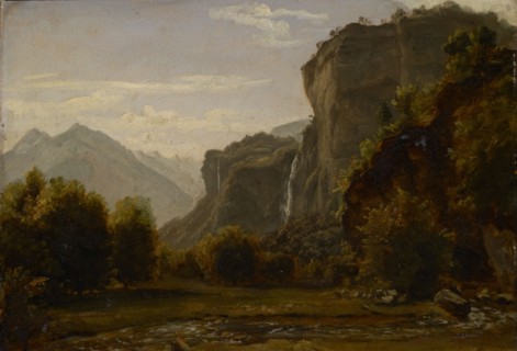 The Falcherenbach near Meiringen, oil on paper, on cardboard, 20.5 x 30 cm, not marked, Jakob