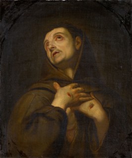 The hl., Francis, oil on canvas, 67.5 x 56.5 cm, unsigned, Bologneser Meister, 17. Jh.