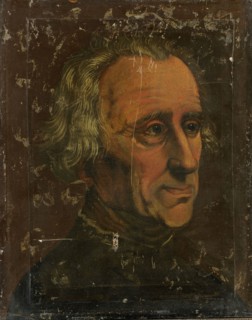 Portrait of an old man, oil on paper, mounted on cardboard, 41 x 33 cm, unmarked, Deutscher
