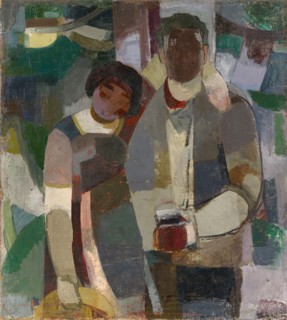 Couple Under Trees (The Artist and His Wife), c. 1922-1923, oil on canvas, 110 x 100 cm, unsigned,