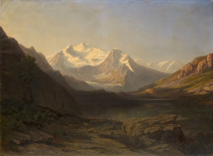 Piz d'Err, 1861, oil on canvas, 110 x 145 cm, signed and dated lower left: J Zelger 1861, Jakob
