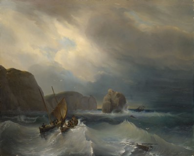 Moving Sea with Ships, 1834, oil on canvas, 79 x 98 cm, signed and dated lower right: A. Gudin 1834