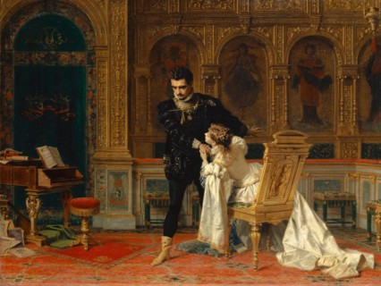Scene from Schiller's Fiesco (Act IV, Scene 14), 1879, oil on canvas, 74.1 x 95.5 cm, monogrammed