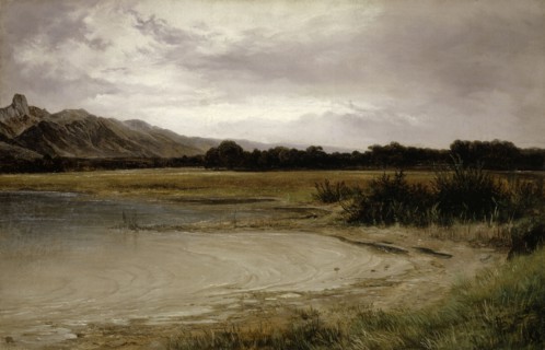 On Lake Thun, 1849, oil on canvas, 30.5 x 46.5 cm, signed and dated lower right: A Calame, 28 mars