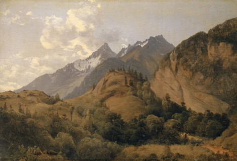 The entrance to the Urbachtal with the Ritzlihorn, c. 1840, oil on paper on canvas, 29.5 x 42.4 cm,