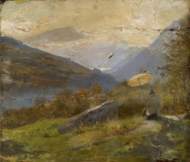 The Painter, c. 1860, oil on paper, 29.5 x 34.5 cm, unsigned, Carl Spitzweg, München 1808–1885
