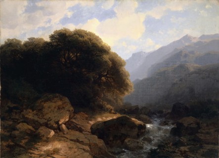 Souvenir de Sallanches, 1856, oil on canvas, 39.1 x 53.8 cm, Signed lower left: A. Calame fc,