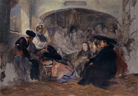 Painting Auction in Seville, 1860, oil on canvas, 103 x 148.5 cm, not specified, Frank Buchser,