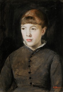 Portrait of a Girl, 1883, oil on canvas, 54.5 x 38 cm, signed and dated lower right: Ch.