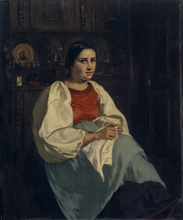 Girl of Oberhasli, oil on canvas, 57 x 48 cm, unsigned, Frank Buchser, Feldbrunnen/Solothurn