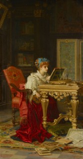 A Music Lady (Irene di Spilimbergo), 1877, oil on canvas, 85.5 x 46.5 cm, monogrammed lower left .: